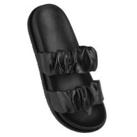 Double Strap Black Sliders