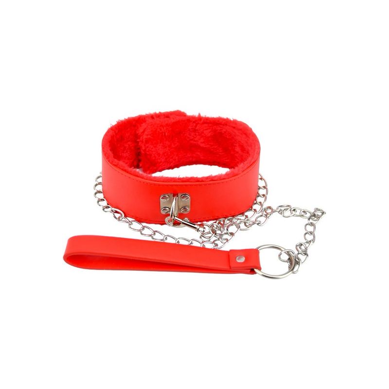 Furry Collar with Lead Red