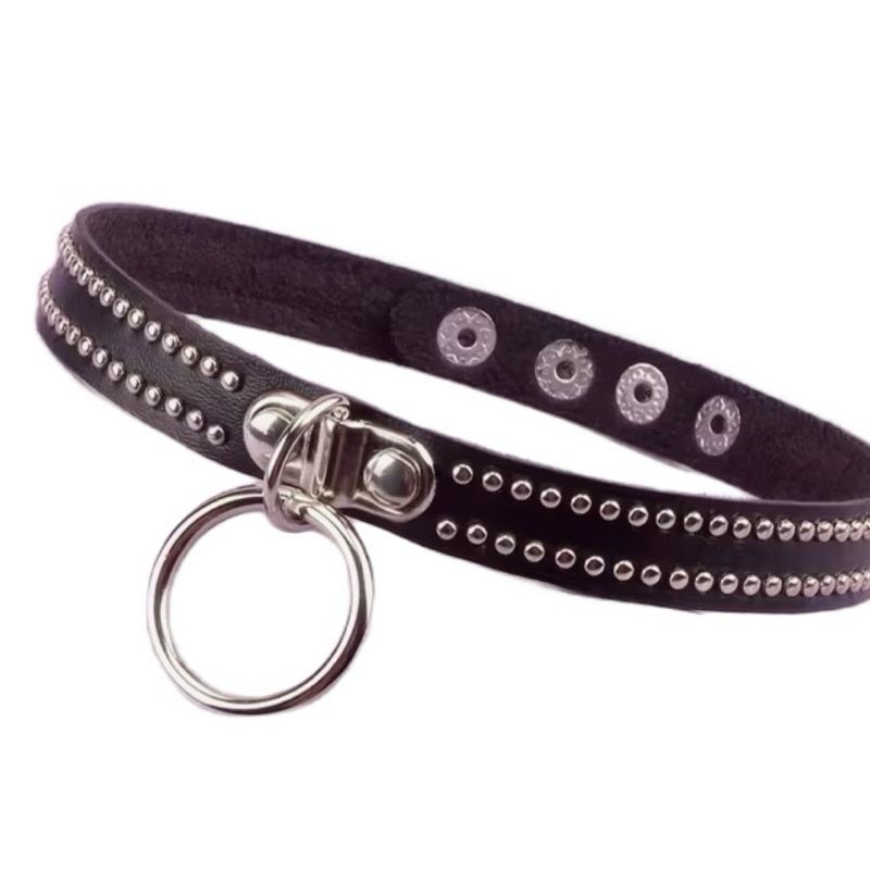 Leather Choker With Mini Studs