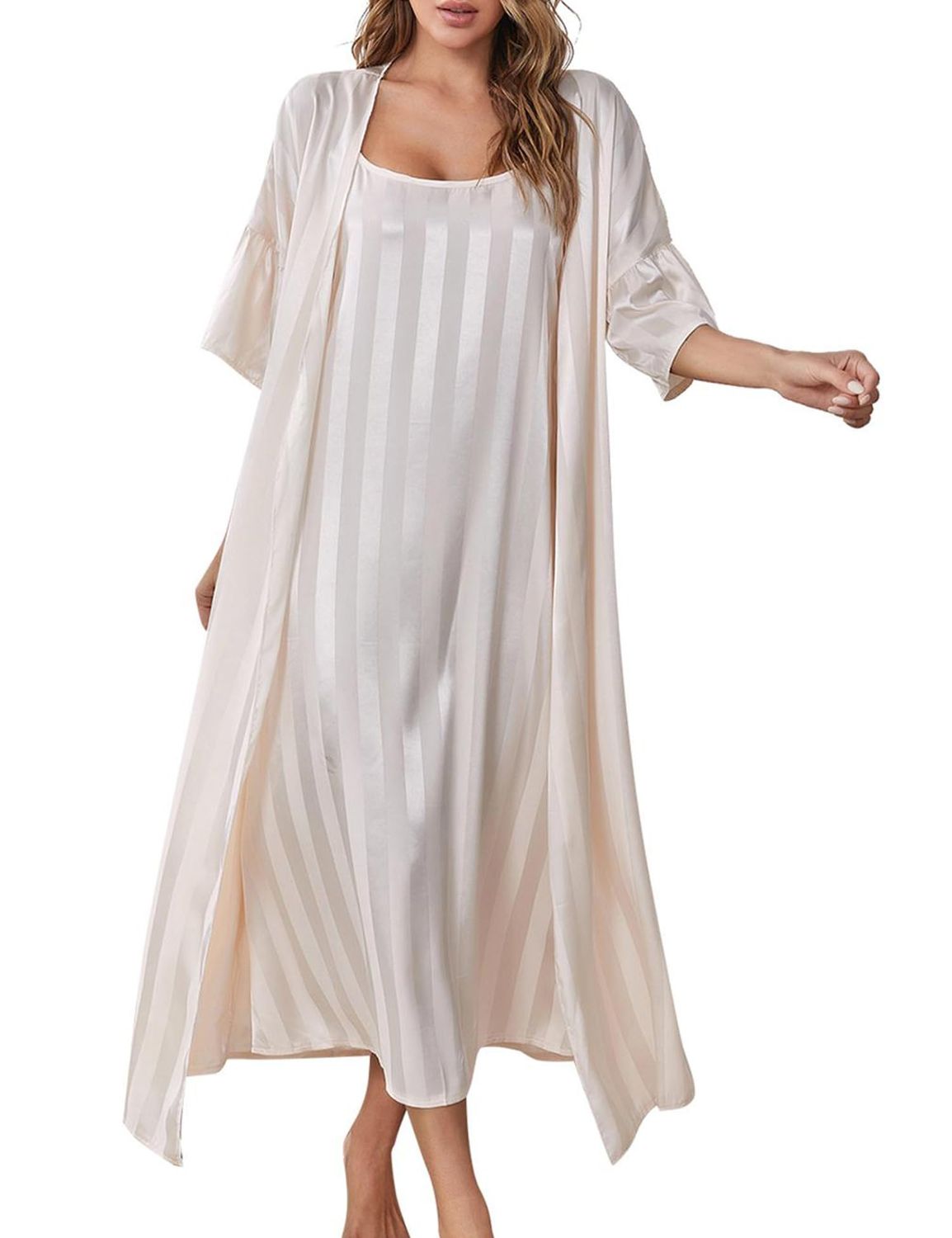 Satin Nightdress With Dressing Gown