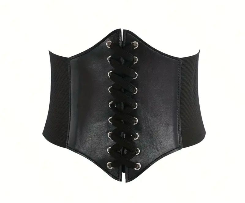 PU Leather Corset Elastic Belt Plain