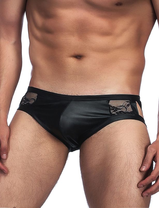 Men’s Leather Low Raise Briefs