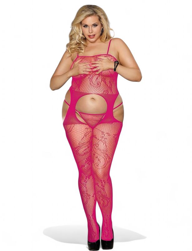 Pink Full body Fishnet Bodystocking