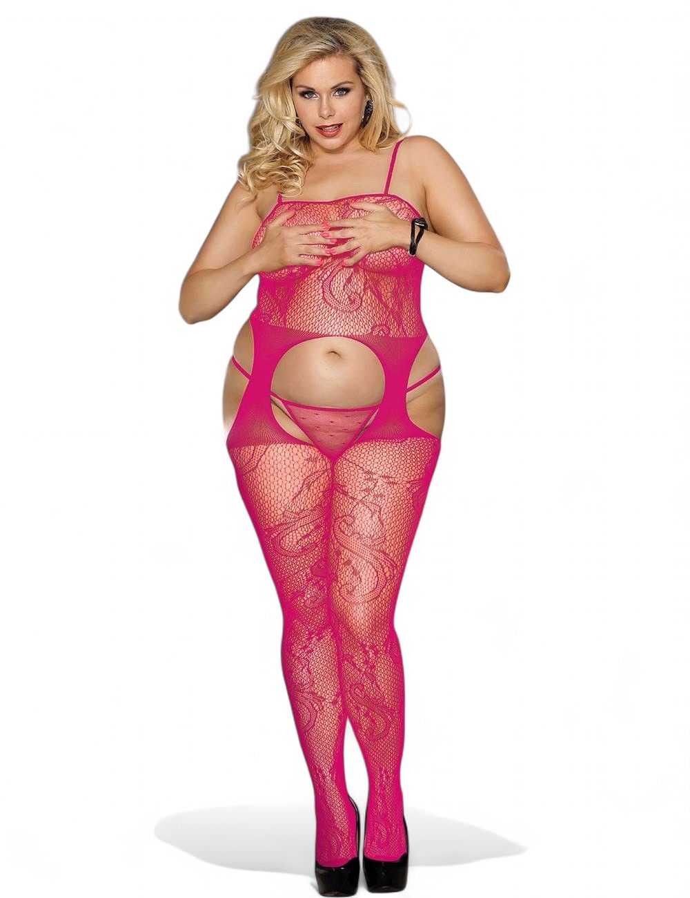 Pink Full body Fishnet Bodystocking