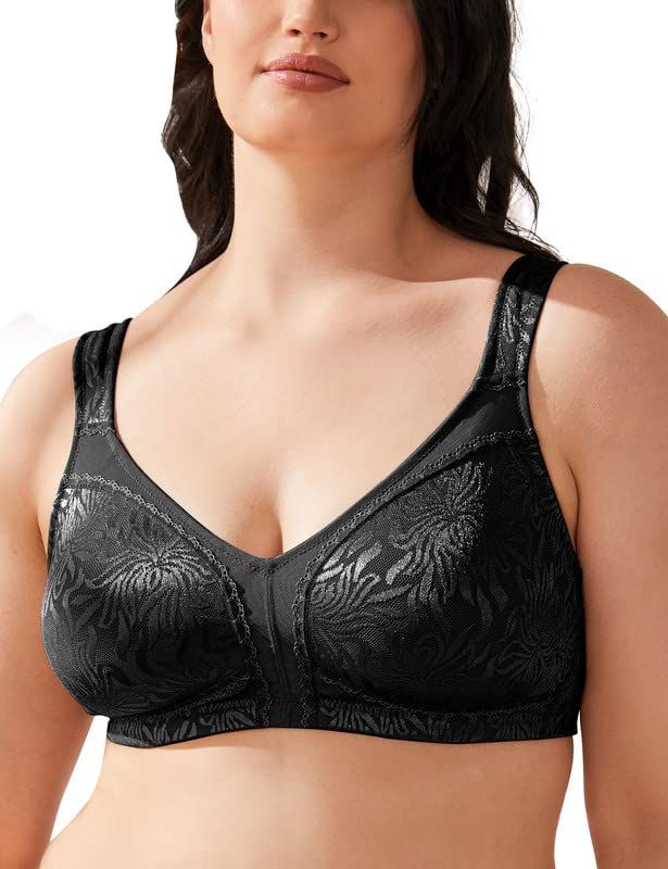 Full Coverage Wire-Free Comfort Bra Non Padded  Black