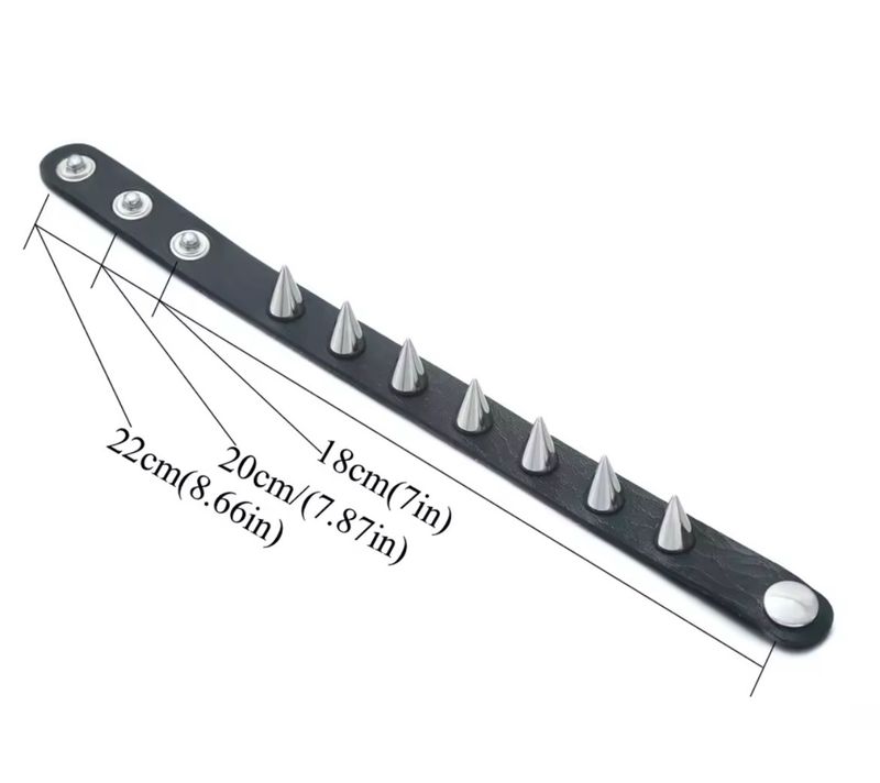 Leather Single Spikes Bracelet