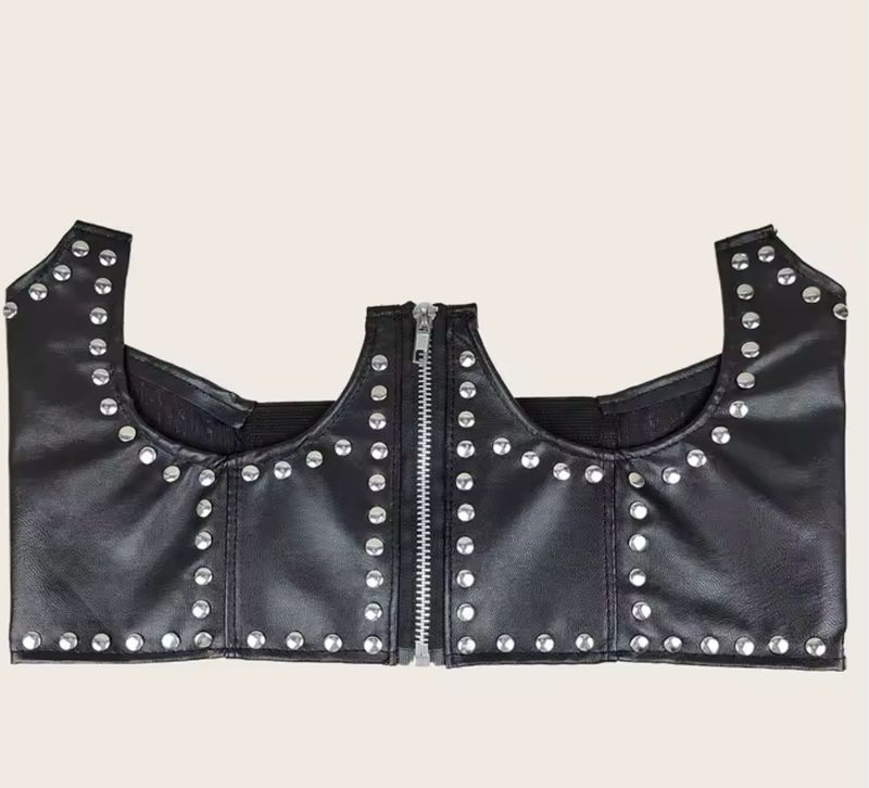 Leather Belt Corset With Zip
