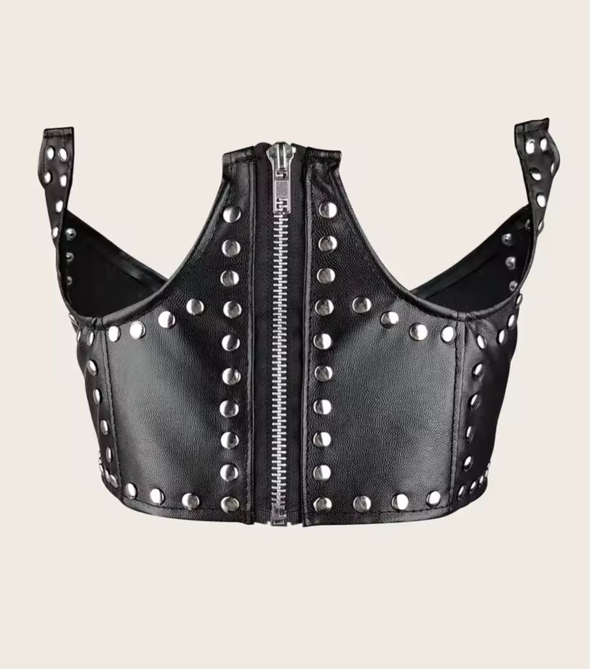 Leather Belt Corset With Zip