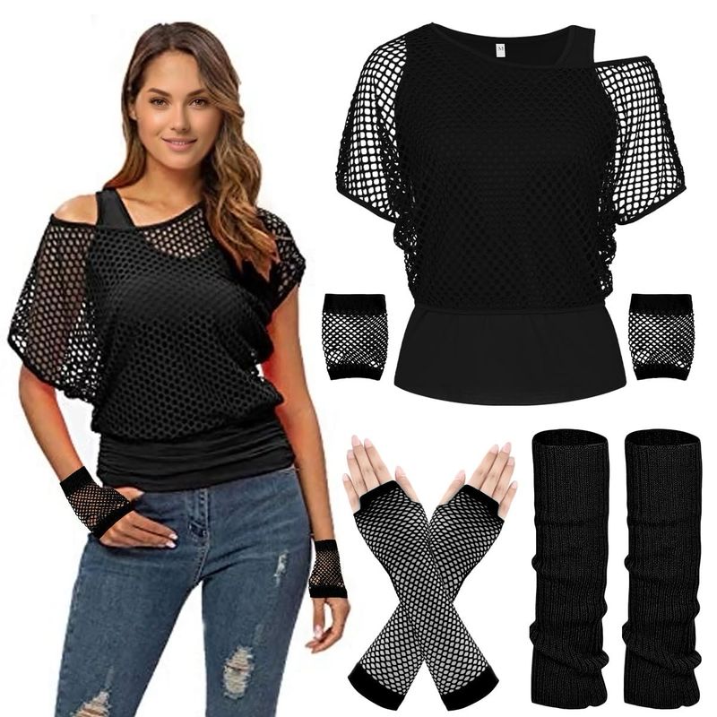 80’s Fancy Dress Set Black