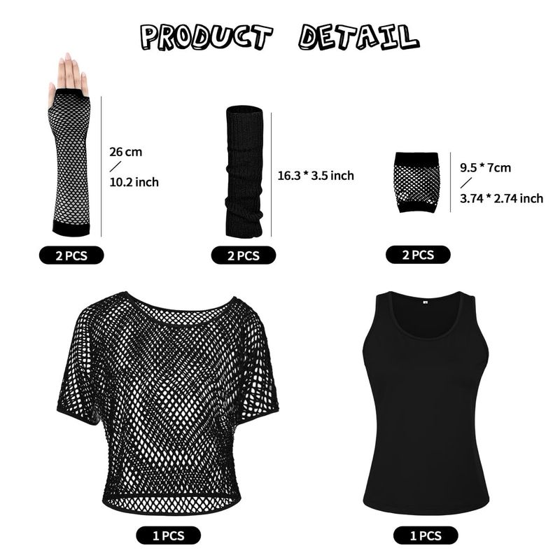 80’s Fancy Dress Set Black