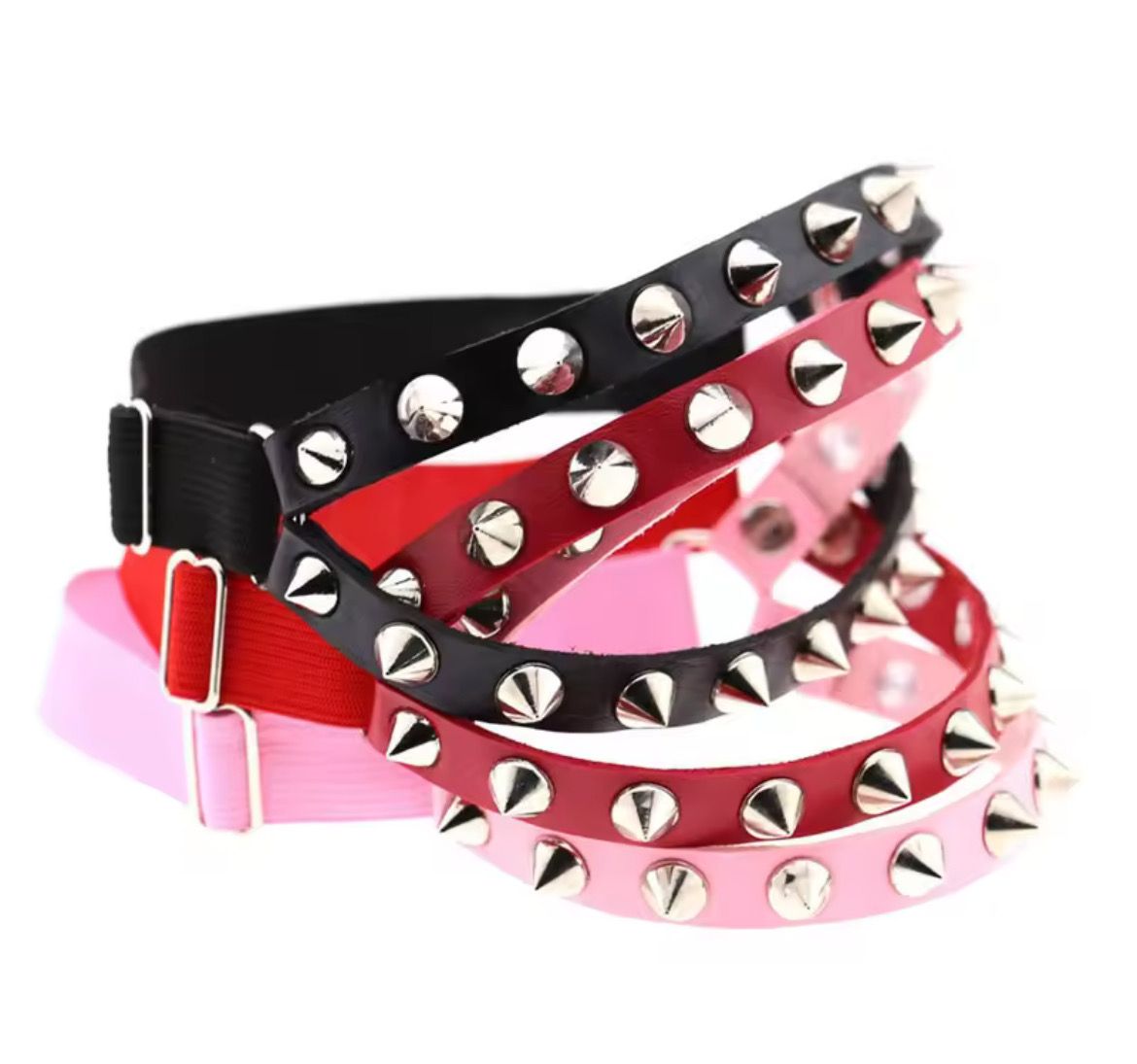 Double Leather And Spikes Garter