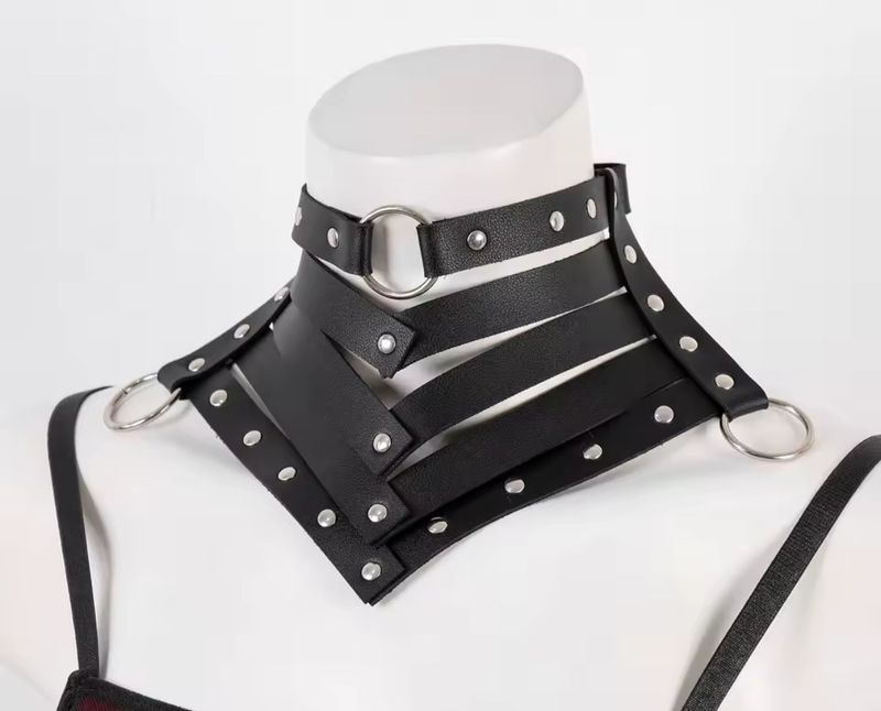 Leather Choker Collar Black