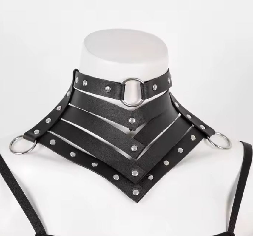 Leather Choker Collar Black