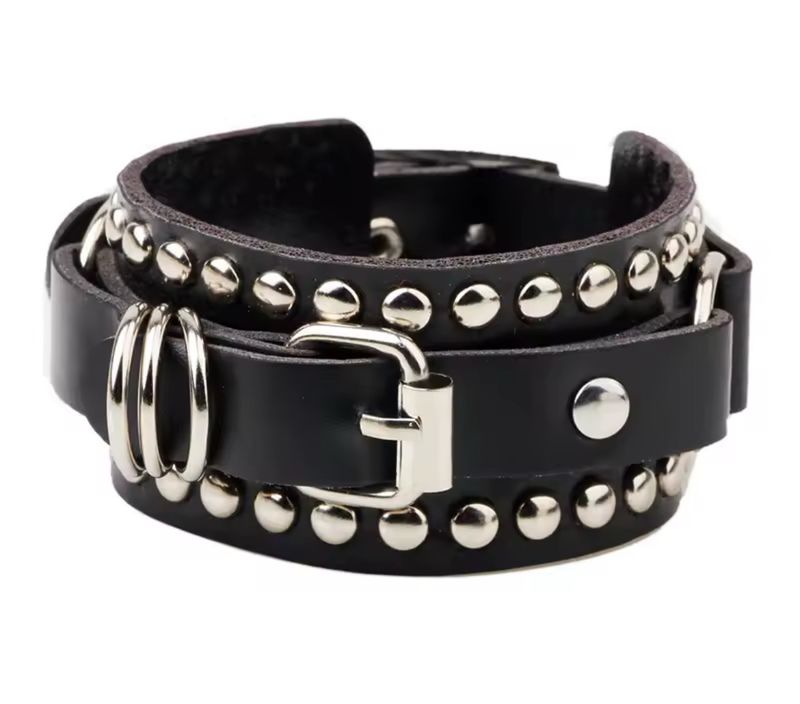 Leather Bracelet With Studs