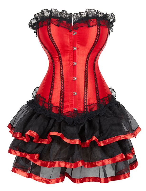 Sexy Red and Black Corset With Tutu