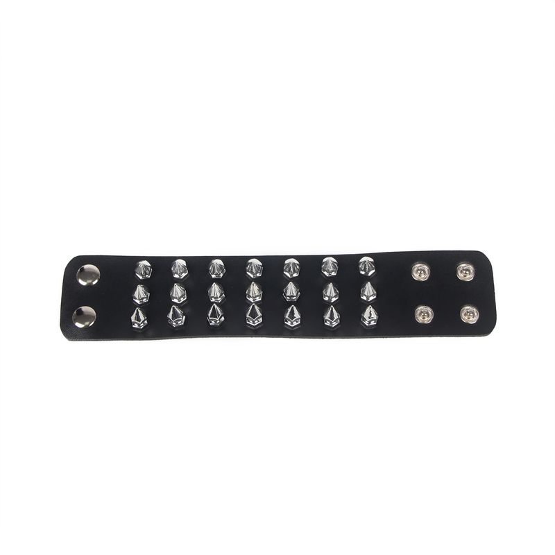 Black PU Punk Gothic Rivet Bracelet