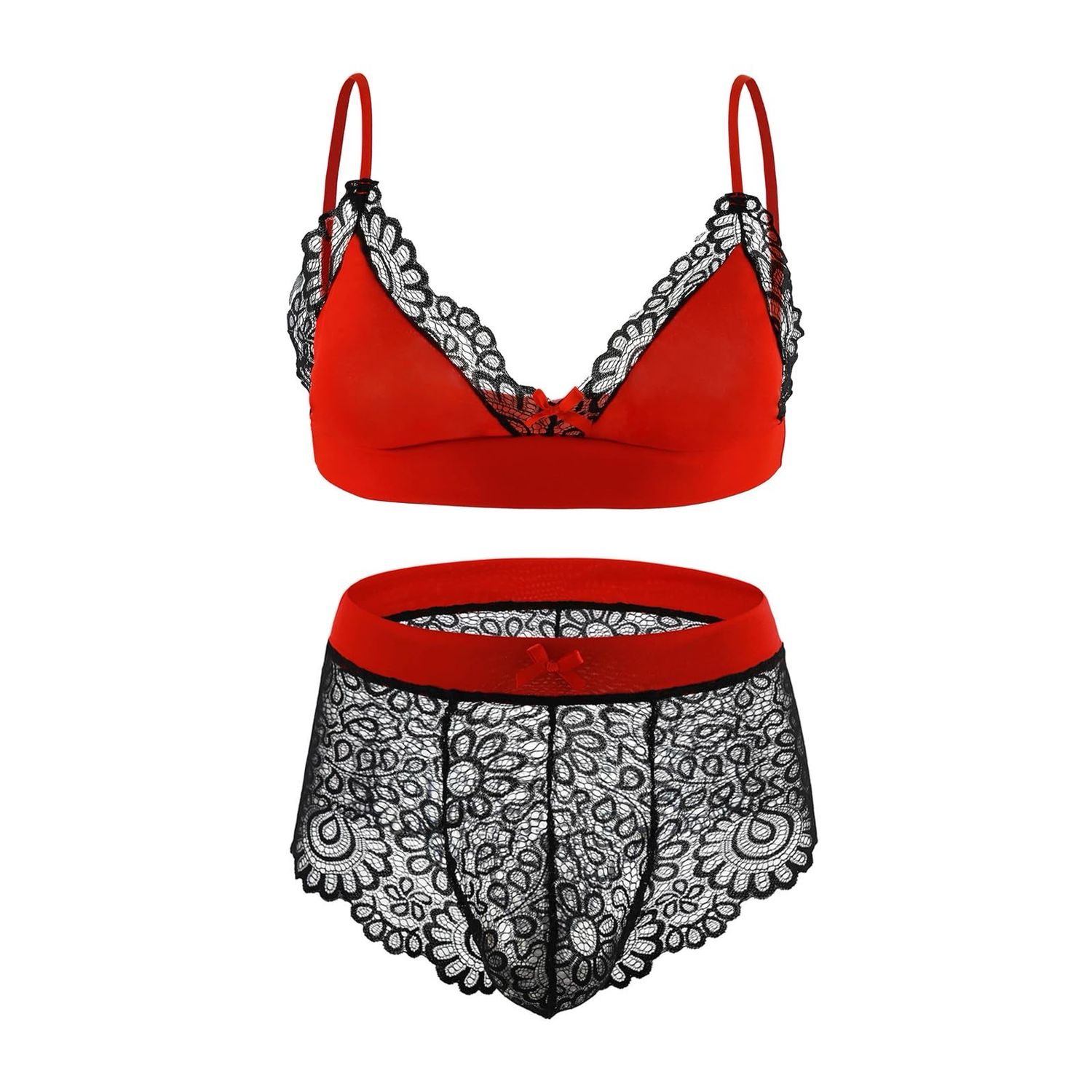 Sexy Lace Set Red And Black