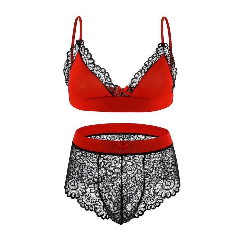 Sexy Lace Set Red And Black