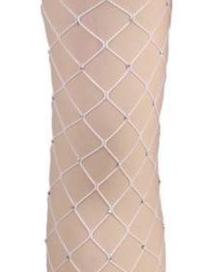 Fishnet Tights With Zirconia White