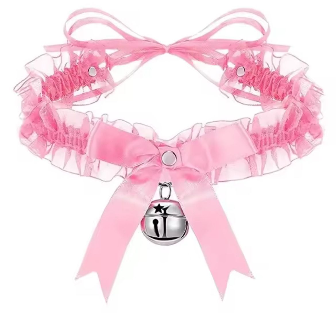 Sexy Lace Choker With Bell White