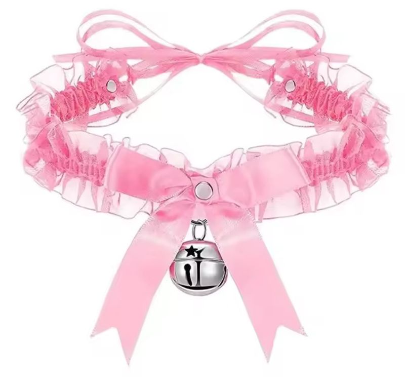 Sexy Lace Choker With Bell White