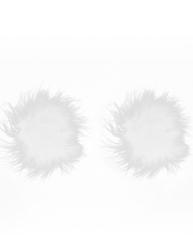 Fluffy Adhesive Nipple Covers White