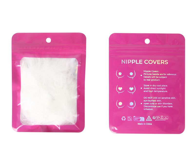 Fluffy Adhesive Nipple Covers White