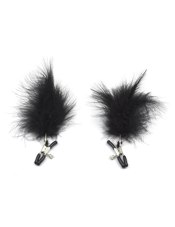 Feather Nipple Clips Black