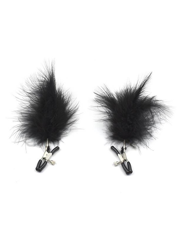 Feather Nipple Clips Black