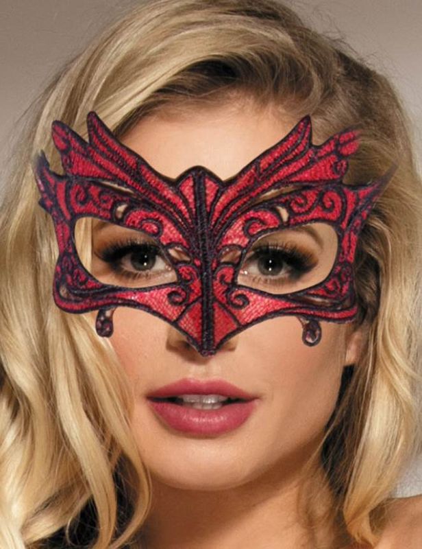 Charming Lace Eye Mask Red