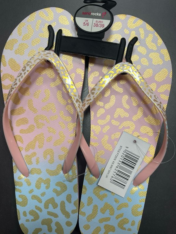 Flip Flops Pink Leopard Print