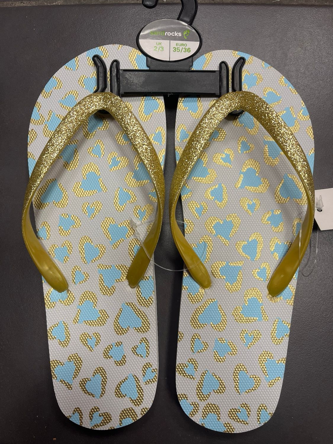 Flip flops Leopard Print Gold Glitter