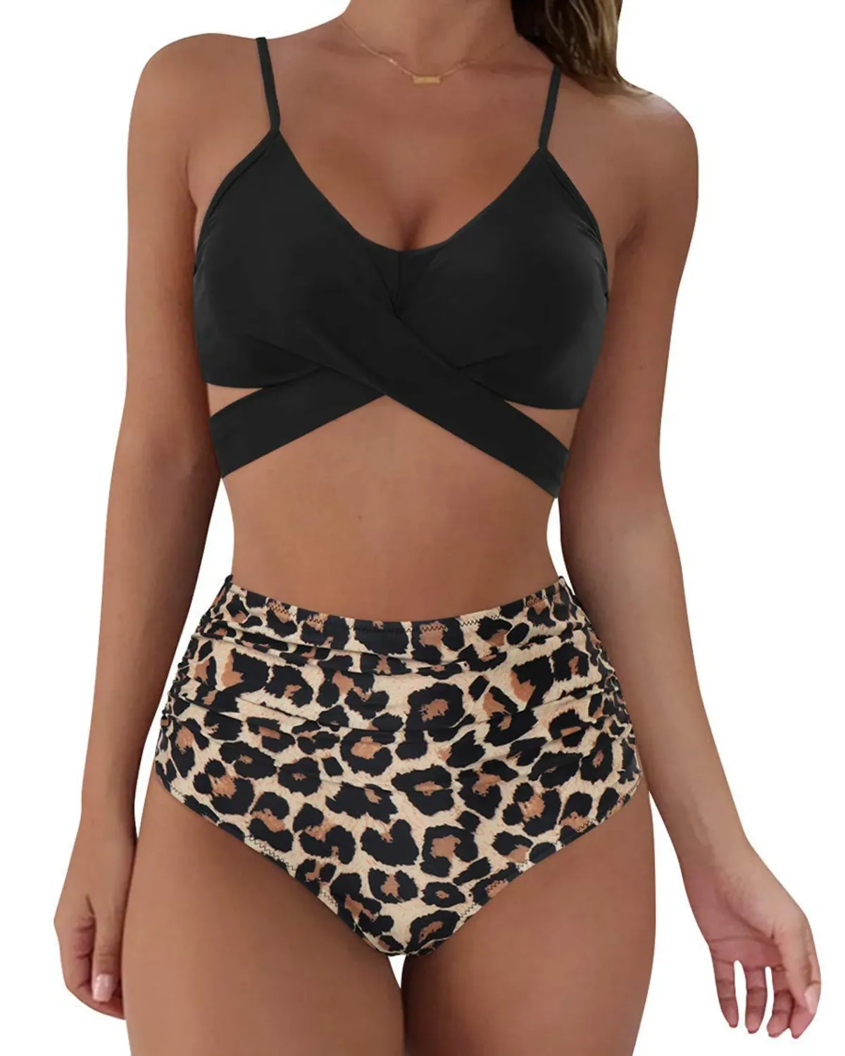 Wrap Bikini Set Push Up High Waisted Two Piece Swimsuit