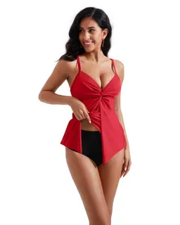 Tummy Control Tankini Set 2 Piece Red