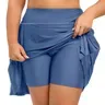 Swim Skirt UV Protection &amp; Zipper Pockets Blue