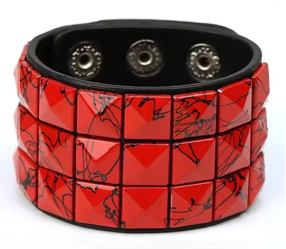 3 Rows Bracelet Red