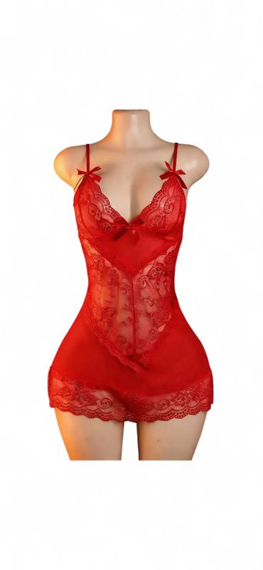 Babydoll Red Lace Set