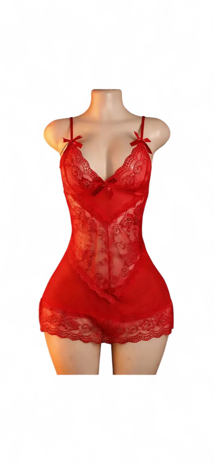 Babydoll Red Lace Set