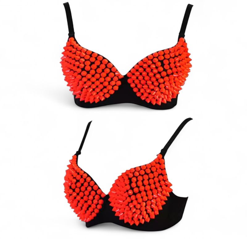Sexy Spikes Bra Orange