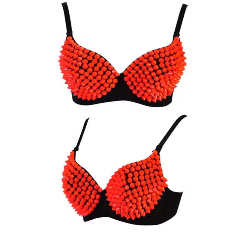 Sexy Spikes Bra Orange