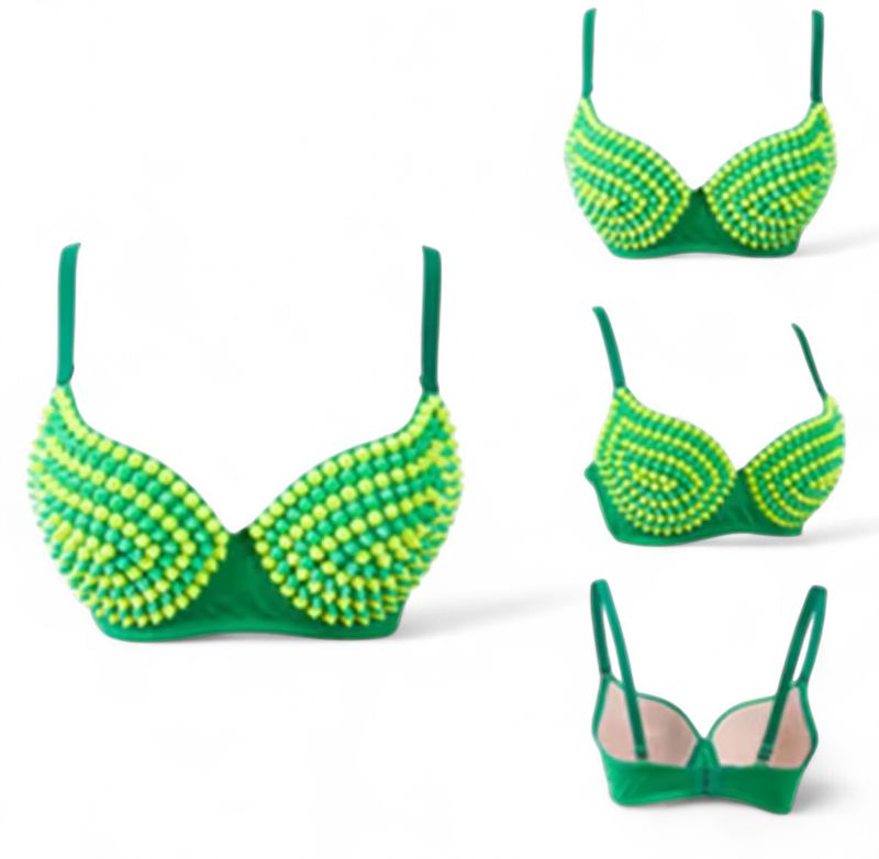 Sexy Spikes Bra Neon Greens