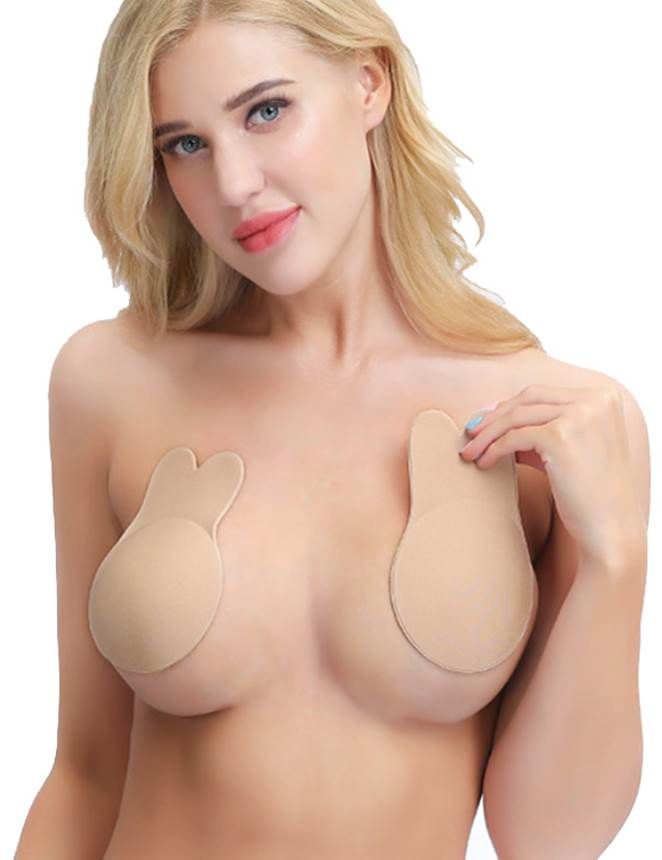 Strapless Women Rabbit Ear Breast Lift Up Invisible Self Adhesive Nipple Covers