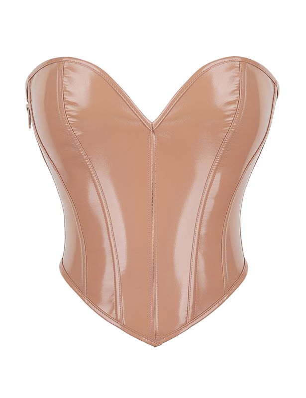 Sexy Leather Corset PVC Set Nude