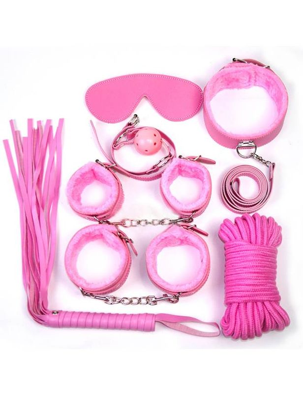 Pink Leather Bondage Set