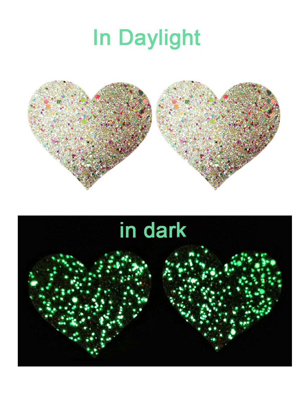 Heart Shine in the Dark Nipple Cover