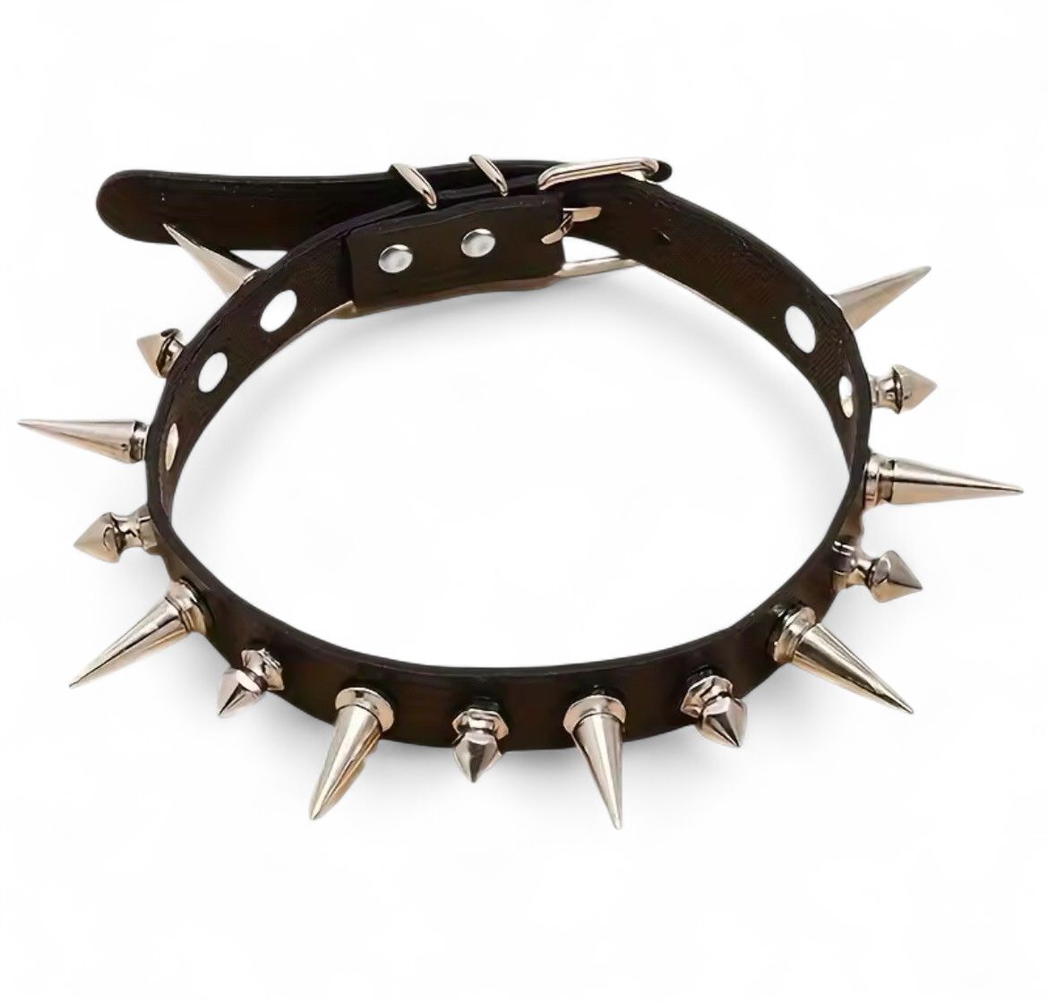 Mix Spikes Choker Black Leather