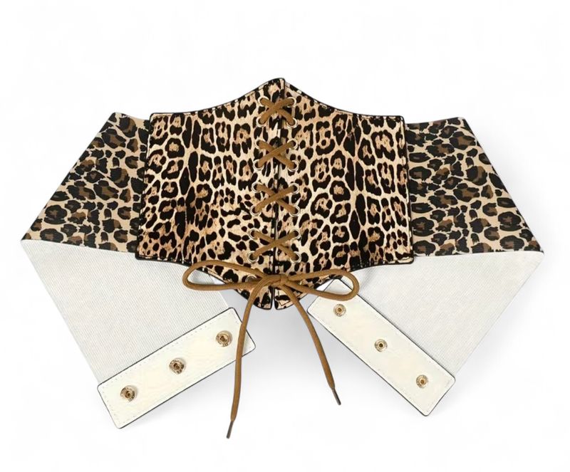 Leopard Print Corset Style Belt