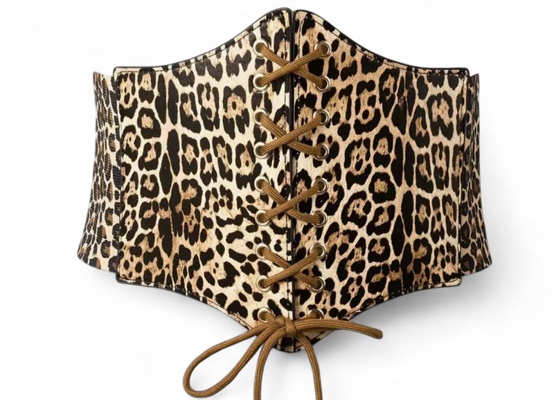 Leopard Print Corset Style Belt