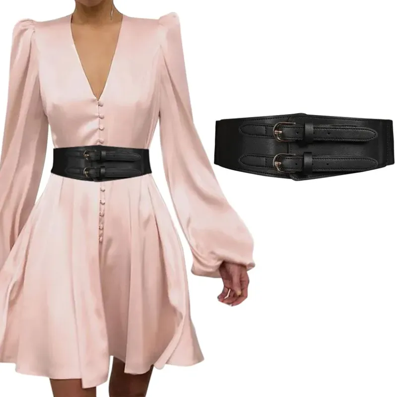 Wide Black Stretchy Belt