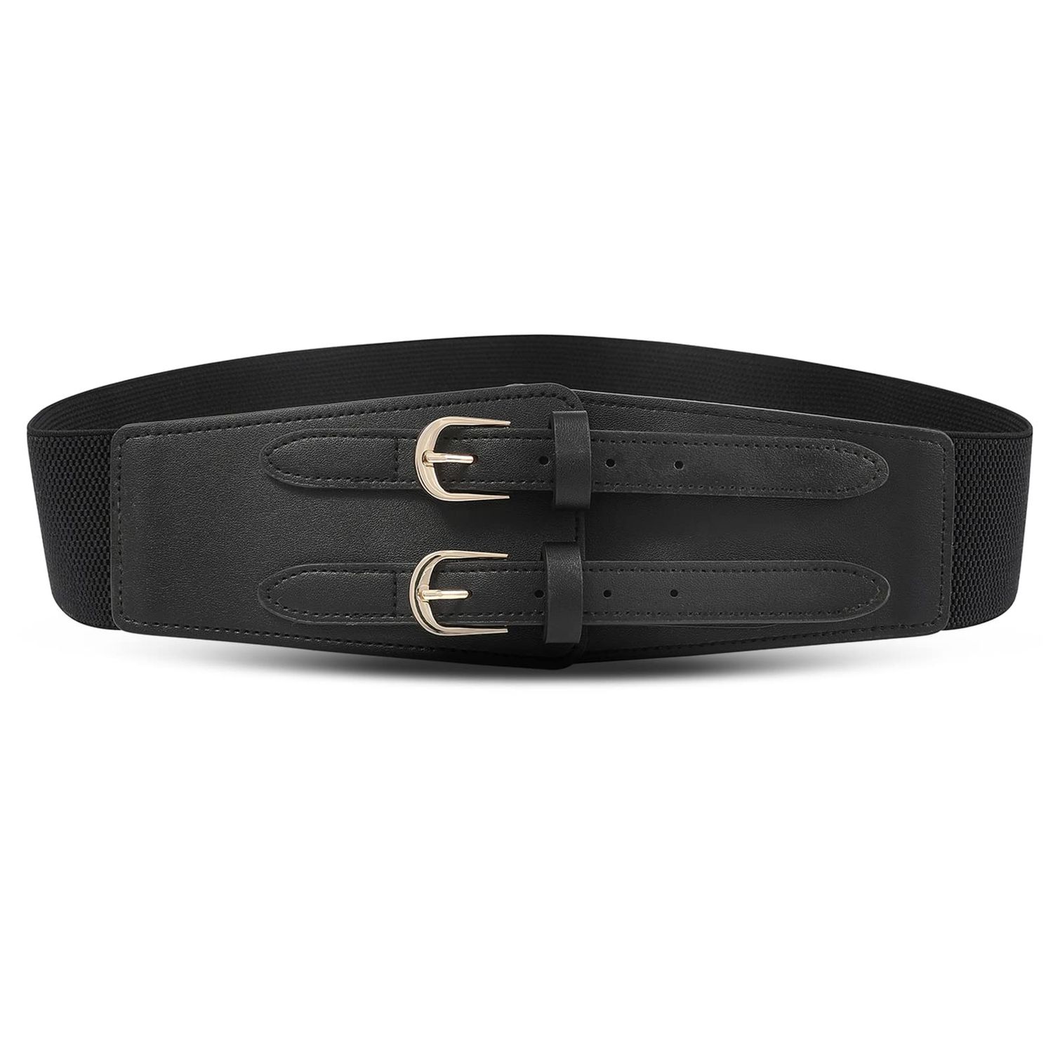 Wide Black Stretchy Belt